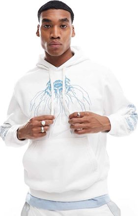 Nike Club hoodie with front print in white