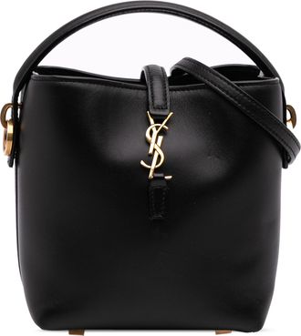 Saint Laurent Black Mini Shiny Calfskin Le 37 Bucket Bag