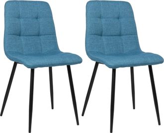 Clp Lote De 2 Sillas De Comedor Tilde Azul Tela