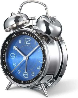 Elle Despertador Potente Para Personas Con Sue&ntilde;o Profundo, Mecanismo De Cuarzo De 4 Pulgadas Sin Tictac, Retroiluminaci&oacute;n, Doble Campana (azul)