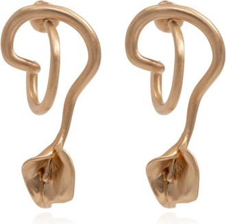 Cult Gaia Calla Golvende Oorbel - Dames - Oorbellen - Geel - ONE Size - Satijn - Accessoires