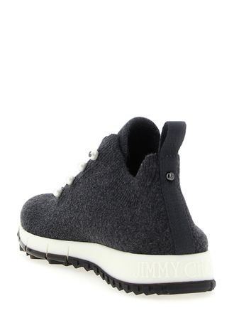 Jimmy Choo London Womens Black Tencel Low Top Sneakers