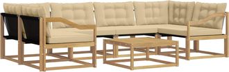 vidaXL Conjunto De Sof&aacute;s De Exterior 7 Uds. Y Beige Vidaxl