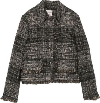Semicouture Boucl&eacute; Tweed Jas - Dames - Blazers - Grijs - S - Tweed - Jassen