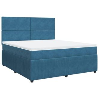 vidaXL Vidaxl - Cama Box Spring Con Colch&oacute;n Terciopelo Azul Oscuro 180x200 Cm
