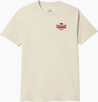 Brixton Mens Brixton Mens Pinnacle Short Sleeve T-Shirt - Cream - Size: 38