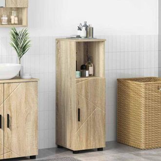 vidaXL Bathroom Cabinet with Storage Sonoma Oak 30 x 35 x 95 cm vidaXL