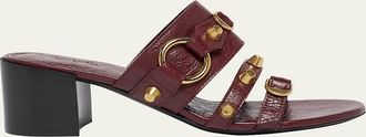Balenciaga City Leather Block-Heel Sandals