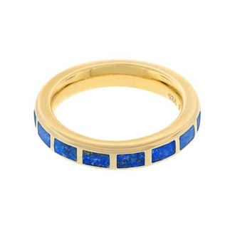 Jan Leslie Dash Ring Set In Sterling With 18Kt Gold Overlay in Blue at Nordstrom, Size 7