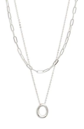 Nordstrom Demi Fine Paper Clip Pendant Necklace in Sterling Silver Plated at Nordstrom