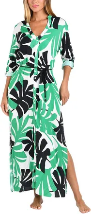 Sunshine 79 Monstera Maxi Dress W Pockets