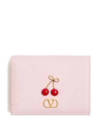 Valentino Garavani Cherryfic grained wallet - women - Grained Calf Leather - One Size - Pink