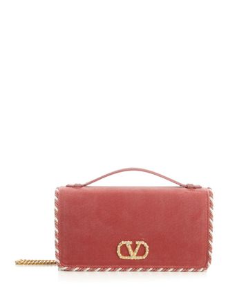 Valentino Garavani Vlogo Signature Small Leather Goods Rose-Donna