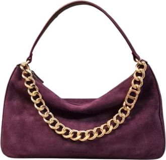 Twinset Su&egrave;de Media Tas Liliane Stijl - Dames - Schoudertassen - Rood - ONE Size - Su&egrave;de - Tassen