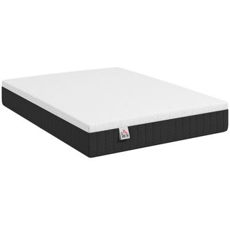 HOMCOM Homcom Colch&oacute;n 190x135 Cm, Grosor 25 Cm, Colch&oacute;n Viscoel&aacute;stico De Muelles Ensacados De 7 Zonas, Firmeza Media, Funda Desmontable Y Lavable, Gris