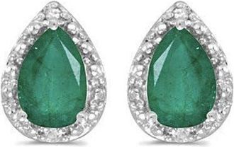 Allurez Pear Stud Earrings 14k in 1.42Ct,emerald,white Gold at Nordstrom