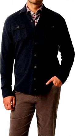 Johnnie-O Briggs Stretch Flannel Lodge Shirt In Navy