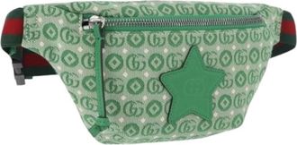 Gucci Pre-owned Canvas Waist Bag - Dames - Vintage Heuptassen - Groen - ONE Size - Vintage