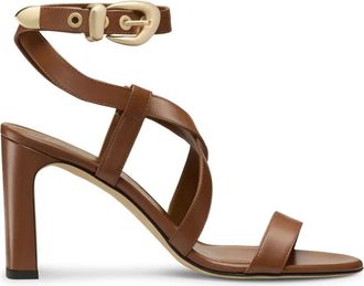 Stuart Weitzman Maven Block 85 - Dames - Sandalen met hakken - Bruin - 36 1/2 EU - Schoenen