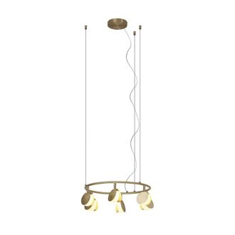 Netlighting Shell 6 Light Pendant Round 30W LED 3000K 1590lm Gold 3yrs Warranty