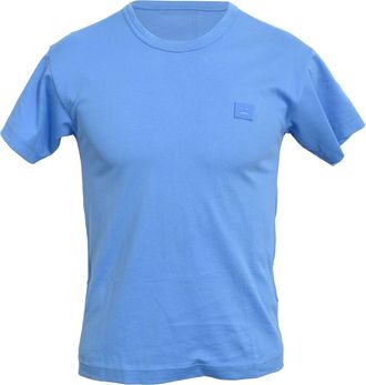 Acne Studios Logo-Patch T-Shirt in Blue Cotton
