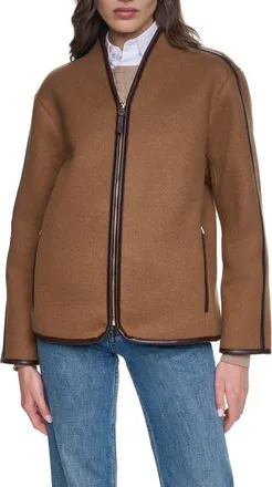 Cole Haan Faux Shearling Coat in Cognac at Nordstrom, Size X-Small