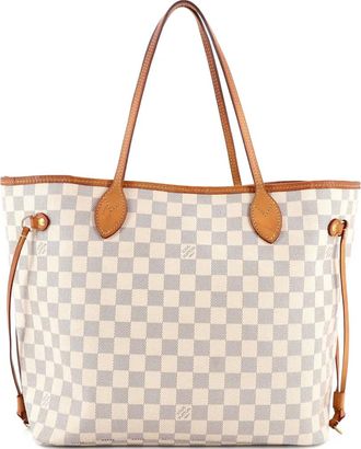 Louis Vuitton Borsa tote Neverfull NM MM in tela Damier - Bianco
