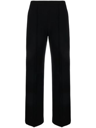 Max Mara cropped pintuck-detail trousers - Black
