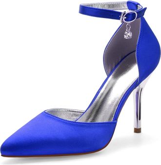 Miyoopark Womens Wedding Dress Shoes Stiletto High Heel Occasions Pumps M522 Royal Blue UK 8.5