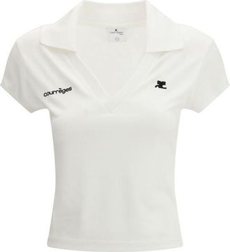Courr&egrave;ges Courr&egrave;ges Witte Katoenen Poloshirt