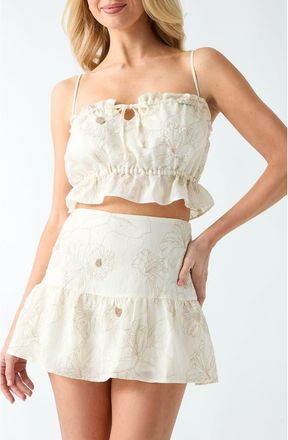 Guess Hayden Ruffle Crop Camisole in F0D9-Open at Nordstrom, Size Large