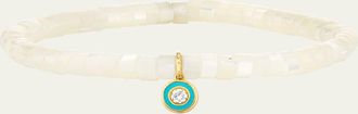 Sydney Evan Enamel Charm Clear Beaded Bracelet