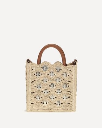 Paco Rabanne Borsa a Mano in rafia con dischi del 1969 Woman UNI