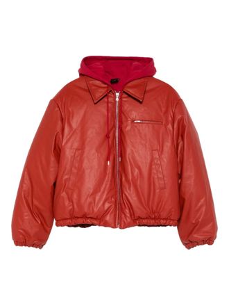 Meryll Rogge hooded zip coat - Red