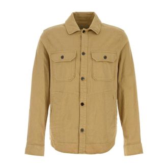 Woolrich Casual Shirts, male, Beige, Size: XL Stretch Cotton Shirt