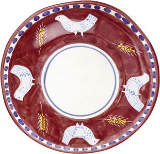 Arcucci burgundy feather tray 38 cm round