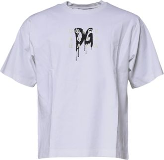 Dolce & Gabbana Mens White Dg Logo Cotton Crew Neck T-Shirt Nylon Elastane