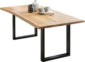 Salesfever Esstisch »Design-Speisetisch für stilvolles Ambiente« UV-lackierte Eichenholz-Tischplatte, 40mm