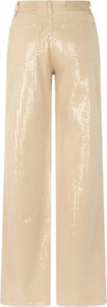 7 For All Mankind Womens Wide-Leg Trousers Beige Cotton