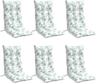 vidaXL Cojines Silla Respaldo Alto 6 Uds Tela Oxford Estampado Hojas Vidaxl