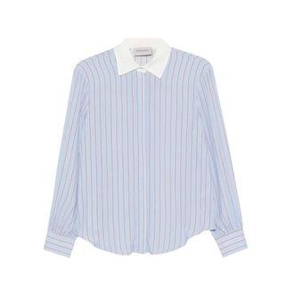 Ermanno Scervino vertical-stripe long-sleeve shirt - female - Ermanno Scervino - Blouses - Blue - XS - Blouses & Shirts