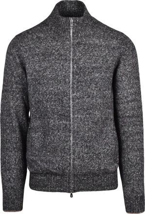 Brunello Cucinelli Cardigan met rits - Heren - Vesten - Grijs - M - Katoen - Truien & Vesten