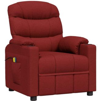 vidaXL Poltrona Massaggiante Elettrica Rosso Vino in Tessuto - Vidaxl