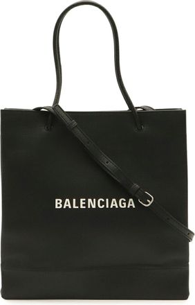 Balenciaga Black Leather Shoulder Bag Tote Bag (Pre-Owned)