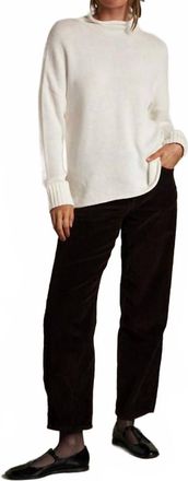 perfectwhitetee Womens Nova Cotton Cashmere Mock Neck Sweater In Sugar