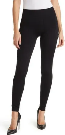 Hue Brushed Cable Knit Leggings in Black at Nordstrom Rack, Size Large/x-Large