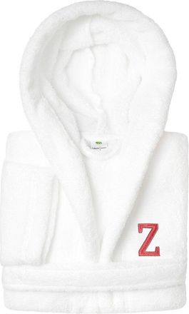 Linum Home Textiles Personalized Linum Kids Large Super Plush Hooded Bathrobe With Pink Bookman Font (Monogrammed A-Z)