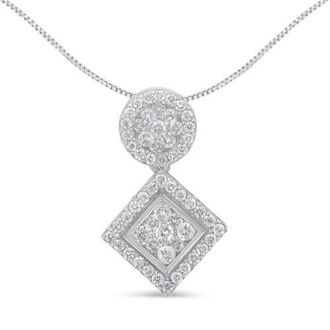House of Brilliance 14K White Gold 1 cttw Diamond Pendant Necklace at Nordstrom