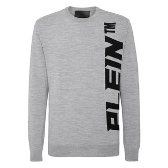 Philipp Plein Heren, Truien, Grijs, Maat: 3XL Wol