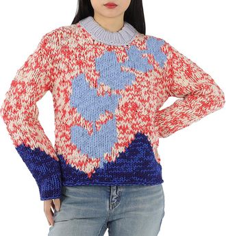 Burberry Crewneck Knit Jumper in Bright Red, Size X-Small